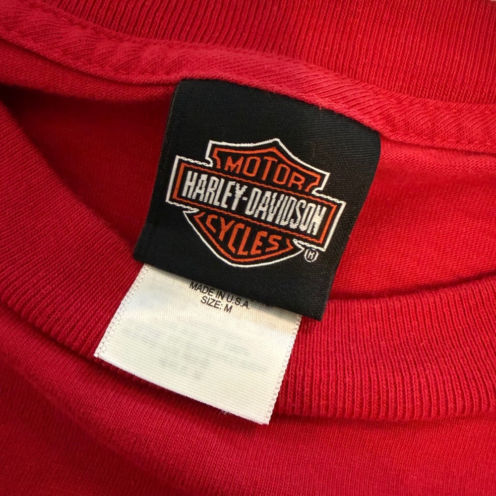 Harley Davidson Hollywood California Red Long Sleeve Hit Graphic T-Shirt M USA - Picture 2 of 11